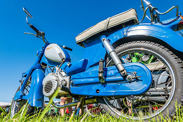 Two old Soviet military motorcycles Dniepr K-750 in the field