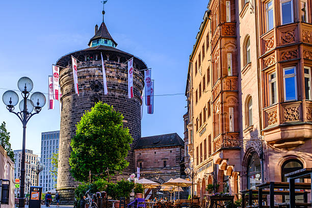 Nuremberg, Germany - May 10: historic buildings at the famous old town of nuremberg on May 10, 2025