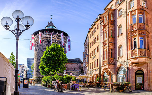Nuremberg, Germany - May 10: historic buildings at the famous old town of nuremberg on May 10, 2025