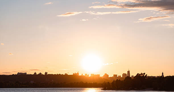istock Skyline panorama of Kyiv city at sunset. 2233713367