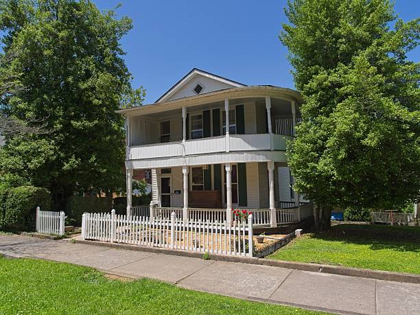 Hinton, West Virginia - USA, May 17, 2025. Victorian style home in historic Hinton West Virginia. Along Ballengee residential street. Hinton the county seat in Summers county was established in 1873. Formerly a mining and transportation hub has seen declines in population since the mid 20th century. Now a tourist area with good access to the New River with much of the downtown on the National Register of Historic Places.