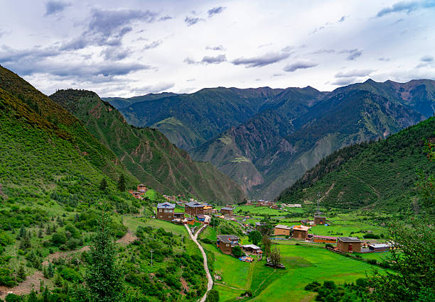 village in the mountain valley
