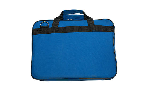 istock Blue Laptop Bag Isolated on White Background with Black Straps and Handle Highlighting Modern Design 2233715790