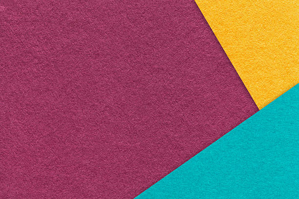 istock Abstract purple, yellow and turquoise paper background with copy space. Template for presentation, banner, card design 2233717648