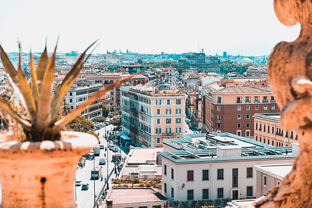 istock Brick apartment buildings in downtown Rome, Italy 2233738349
