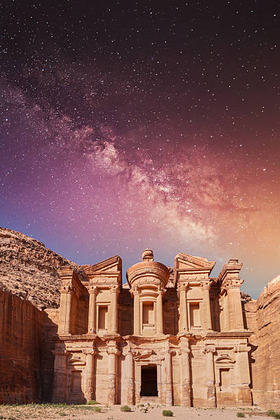 istock Historic Petra Monastery under a Starry Sky at Dusk 2233739724