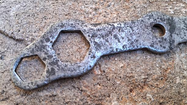 istock Vintage Metal Wrench Tool with Hexagonal Openings 2233740500