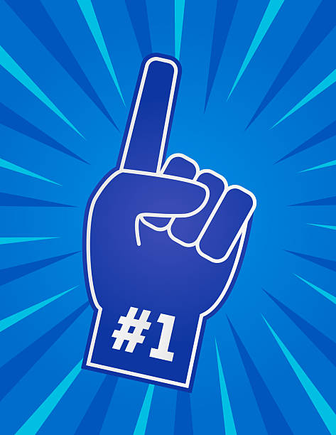istock Football #1 Fan Foam Finger On A Starburst Background 2233741602