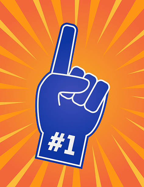 istock Football #1 Fan Foam Finger On A Starburst Background 2233741611