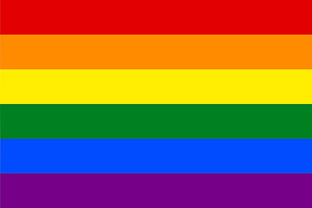 Official 6-colours rainbow Pride flag of GLBTQ community. Lesbian, gay, bisexual, transgender and queer flag. Isolated vector illustration.