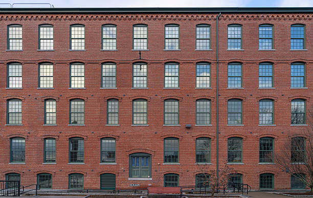 istock facade view of old factory building with red brick wall 2233751607