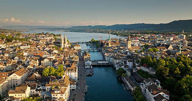 istock Drone Shot Looking South Over Lake Zurich 2233753541