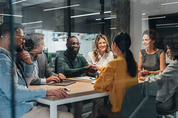 istock Diverse team in a business meeting collaborating on projects 2233762074