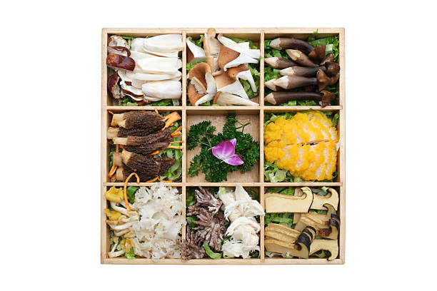 A box of dried mushroom