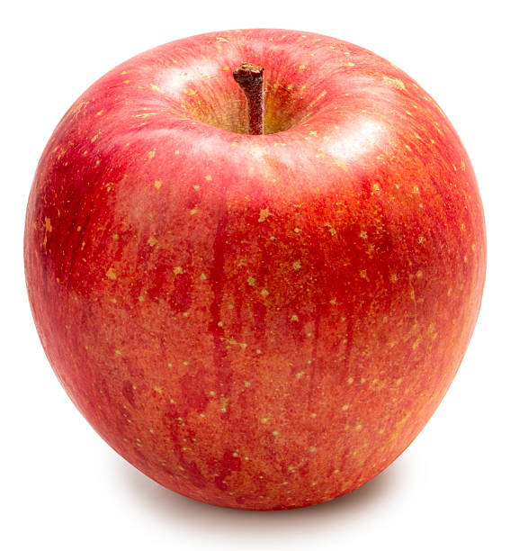 Honey Apple on white backgroung, Red Apple with honey coreon isolate on white with clipping path.