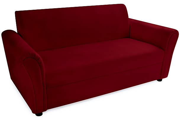 istock Side of a long single Red sofa on a white background, for illustration use isolate on white with clipping path. 2233766452