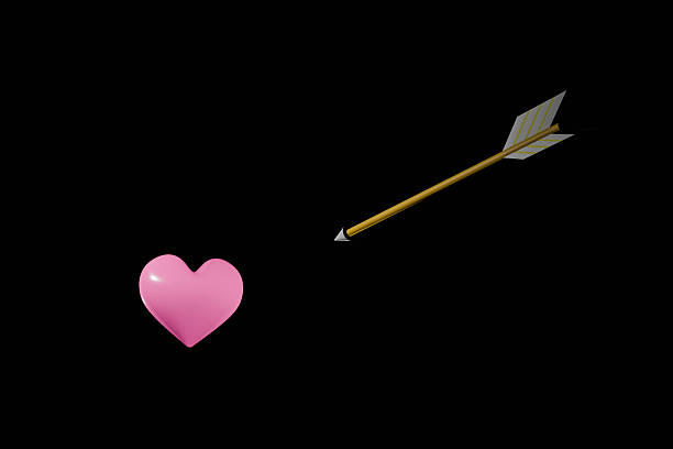 Pink heart pierced by an arrow