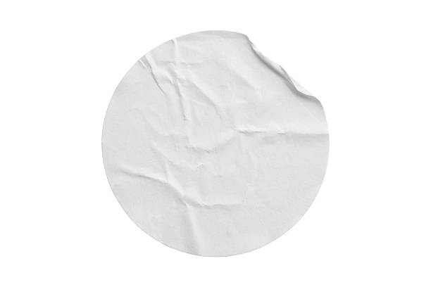 istock Blank white round paper sticker label isolated on white background 2233771277