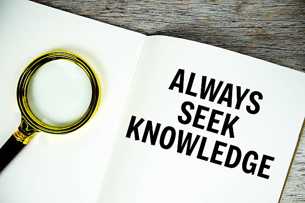 istock Always Seek Knowledge text written on chalkboard with alarm clock on wooden background 2233777508