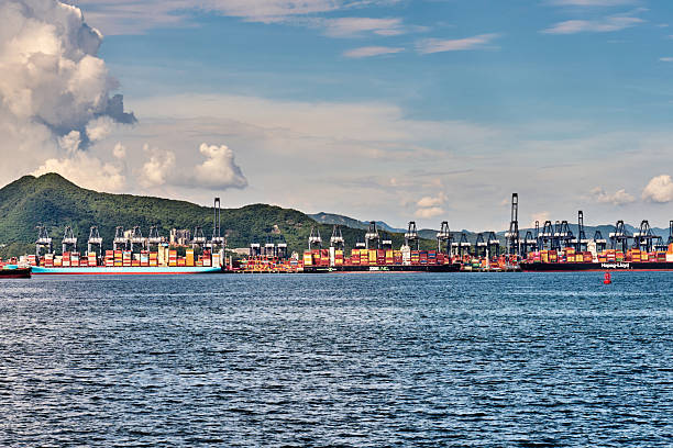 istock Close up of container port 4K 2233783324