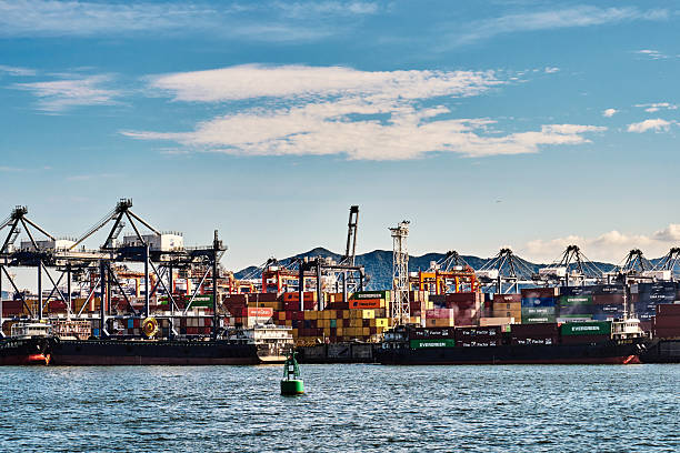 istock Close up of container port 4K 2233783396