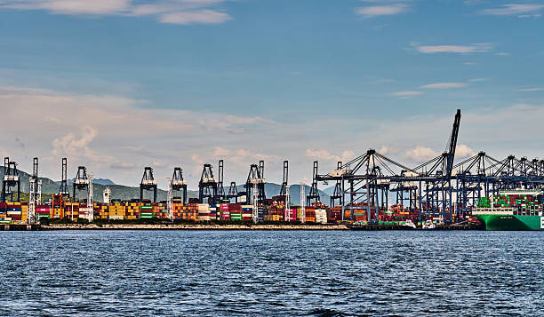 istock Close up of container port 4K 2233783631