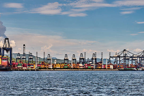 istock Close up of container port 4K 2233783632