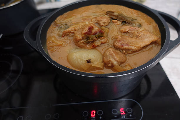 istock Veal with onions being cooked in a casserole dish on a ceramic hob 2233798951