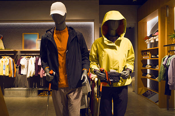 Mannequins on display in sportswear store