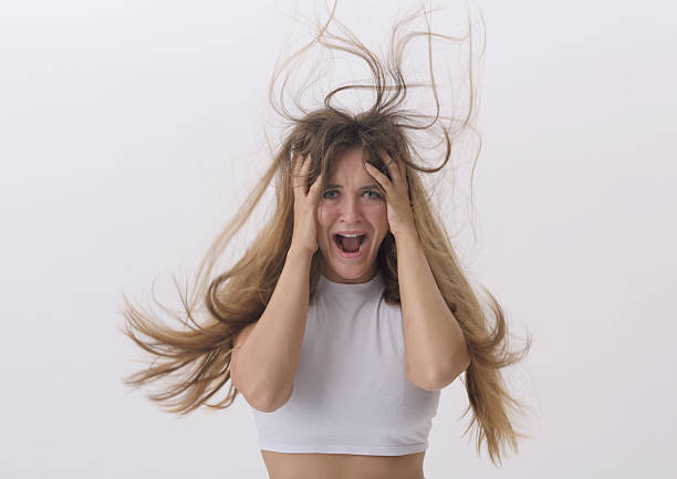 istock Frustrated stressed woman with messy hair 2233804515