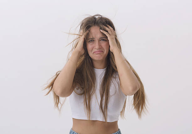 istock Frustrated stressed woman with messy hair 2233805315