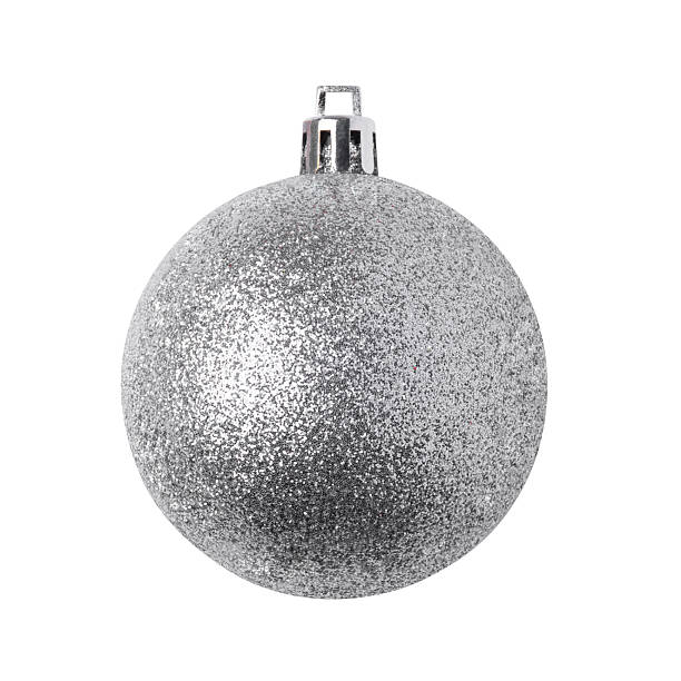 Silver Christmas ball isolated on white background