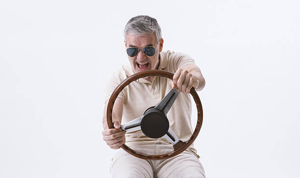 Man driving a car