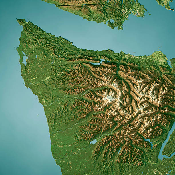 istock Olympic National Park WA Satellite Topographic Map 3D Render Color 2233809532
