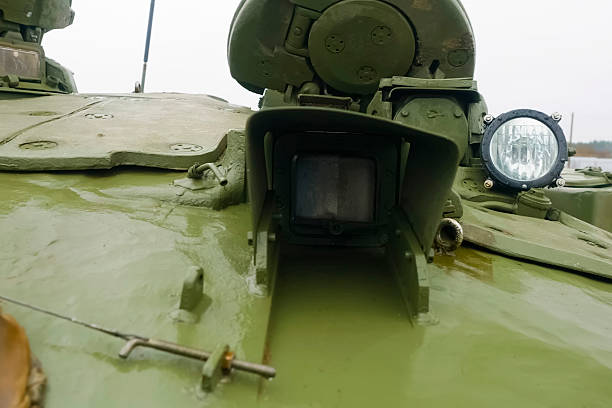 istock T-72 tank testing at proving ground overall view with hull and turret details. 2233811896
