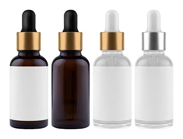 istock Set of four dropper bottles with blank labels. 2233814816