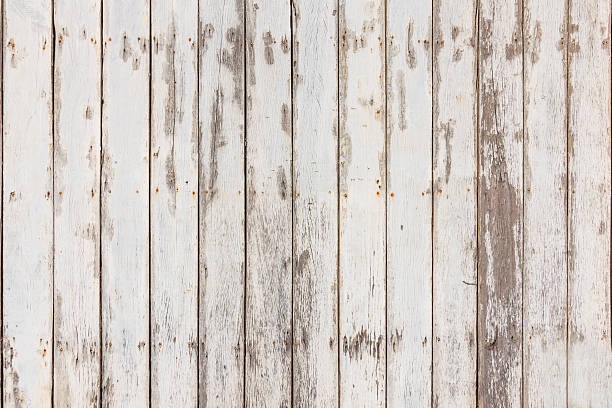 istock Old white wood wall panel pattern. White wooden plank texture for background. 2233815054