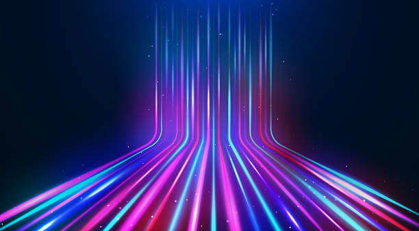 istock Futuristic lines of high-speed hi-tech internet data transmission technology, fantasy background. Vector illustration. 2233817650