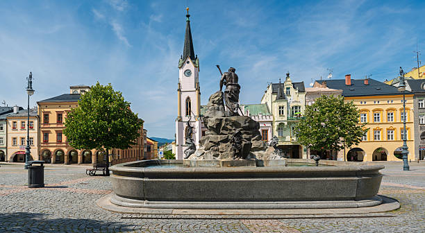 Plzen, Czech - Oct 21st 2024: City of Plzen in Czech Republic is known for it's historical architecture and beautiful old buildings. It's main square has many interesting details in the hearth of the old town.