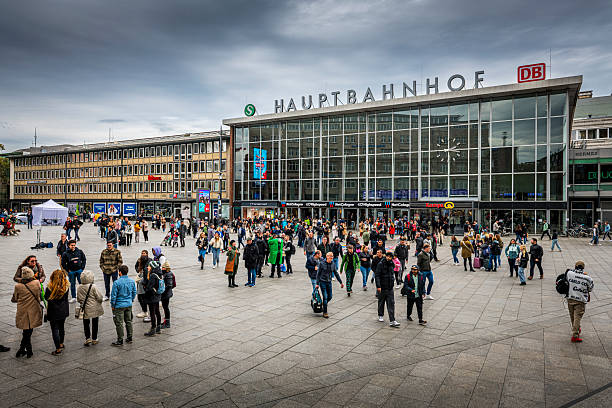 Cologne, Germany - October 12, 2024: People walking in front of the main station in Cologne