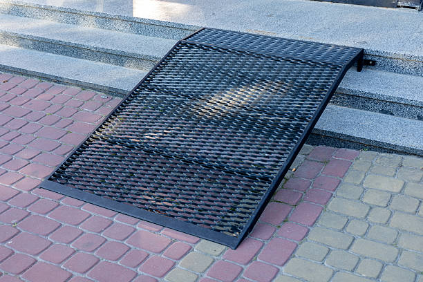 istock A black metal ramp rests against a staircase, providing accessibility for individuals with mobility challenges in an urban environment 2233836723
