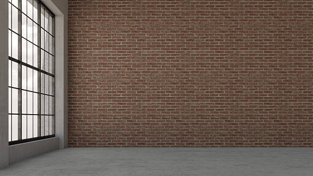 istock Empty, loft industrial grunge interior. Brick walls and big windows. Interior concept background . 3d Render 2233844699