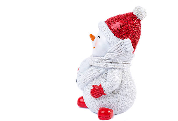 funny christmas snowman isolated on white background