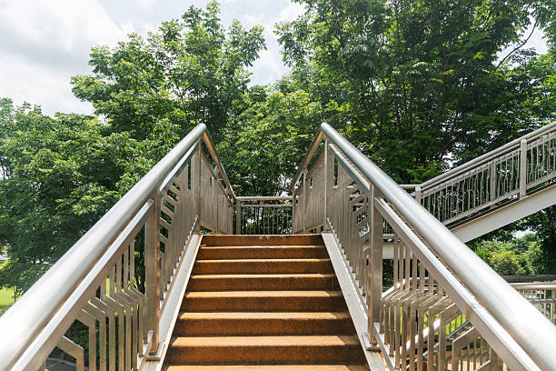 istock stairs with handrails on both sides in a park 2233850234