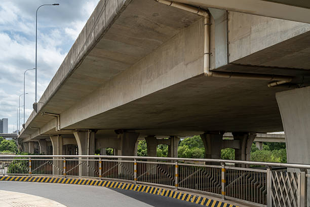 istock Concrete structure and asphalt road space under the overpass in the city 2233850883