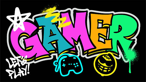 Gamer colorful graffiti street style typography design for t shirt