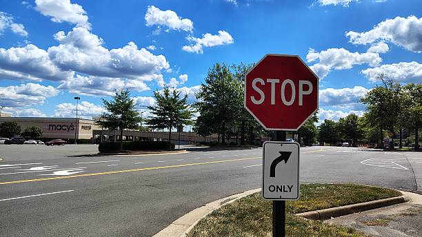 istock octagonal stop sign and right turn signal on the highway 2233852891