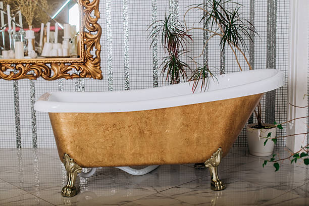 istock Modern classic luxury bathroom in gold style 2233854924