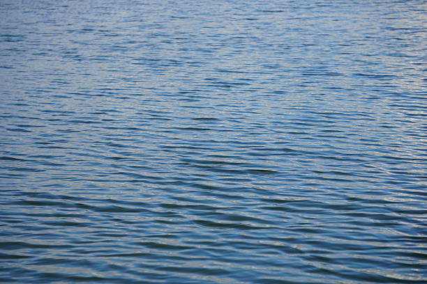 Close up blue river water surface with gentle ripples