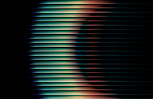 Futuristic gradient pattern with horizontal glowing lines blending smooth and radiant colors with a circular shape.